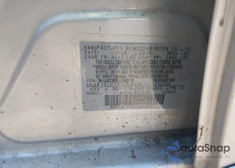 2018 Nissan Sentra Sv из США, поврежденный, VIN 3N1AB7AP6JL640112